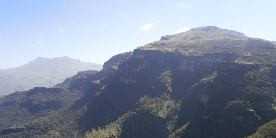 Dramatic green escarpments and peaks in the Simien Mountains