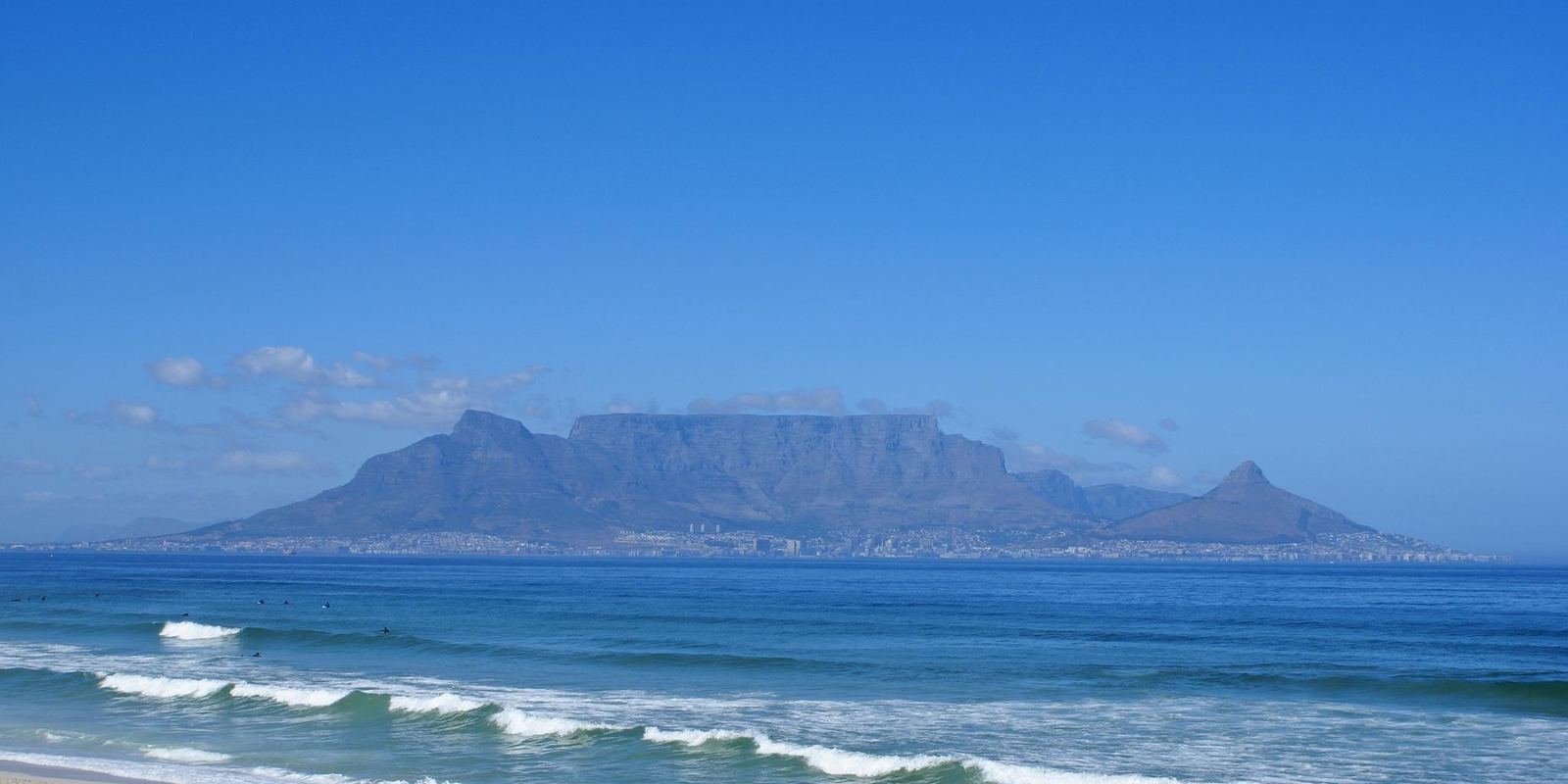 The long flat top of Table Mountain above Cape Town